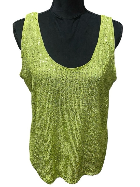 Anne Klein Tops - Anne Klein Lime Sequin Tank